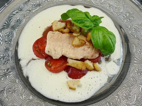 Fischrezept: Welsfilet auf Tomaten- und Buttermilchmarinade